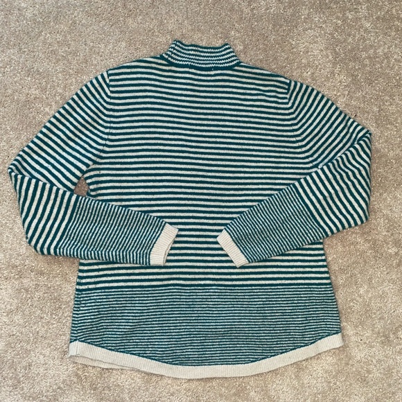 green and cream striped mock neck sweater - Picture 5 of 5